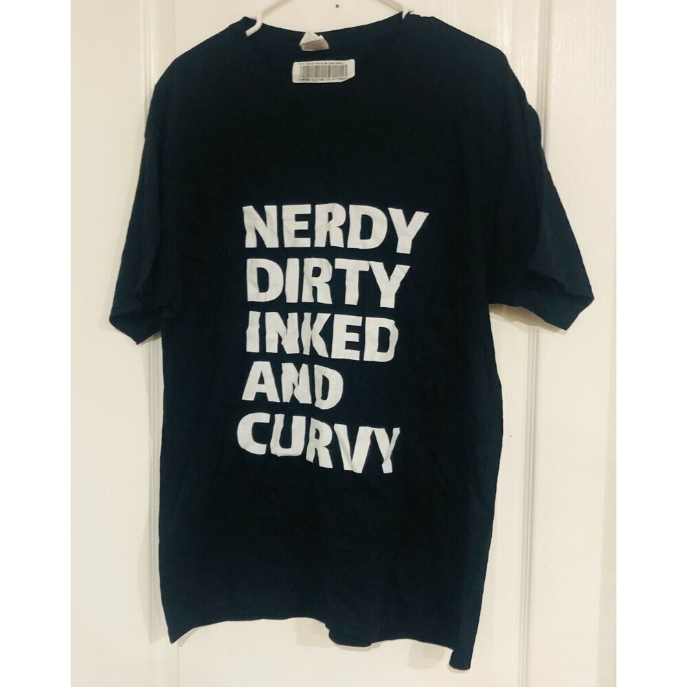 Fruit of the Loom Men's Cotton T-Shirt Nerdy Dirty Inked And Curvy Black Large